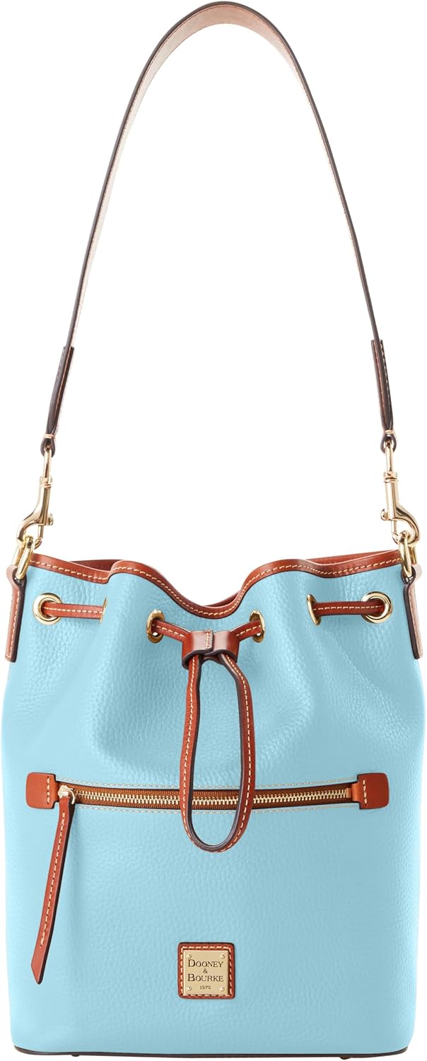Dooney & Bourke Women's Drawstring in Pebble Grain Leather, Medium Sized Handbag with Closure