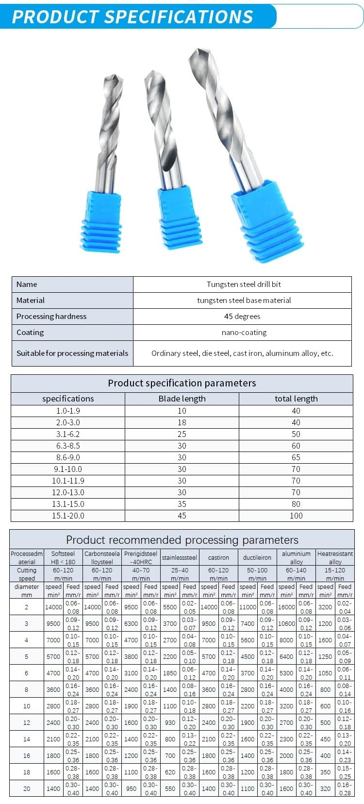 1 pieza 1,0-20mm HRC45 Broca de carburo de tungsteno herramientas de trabajo de taladro de Metal de titanio juego de brocas duras(16mm)