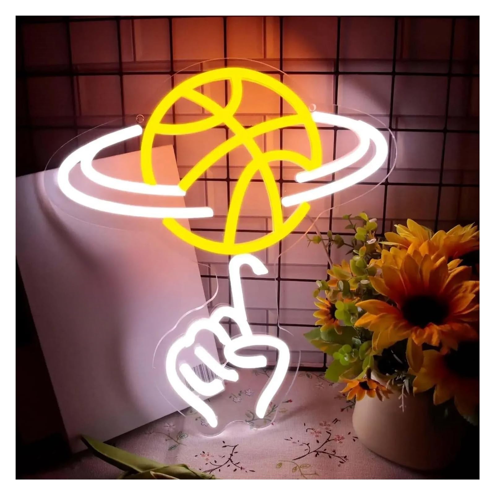 LEMST Signs Lamp Basketball Spinning Neon Signs for Wall Decor Light Dimmable for Basketball Room Bedroom Bar Club Game Room Pub Sports Room Gym 30.5cmx33cm