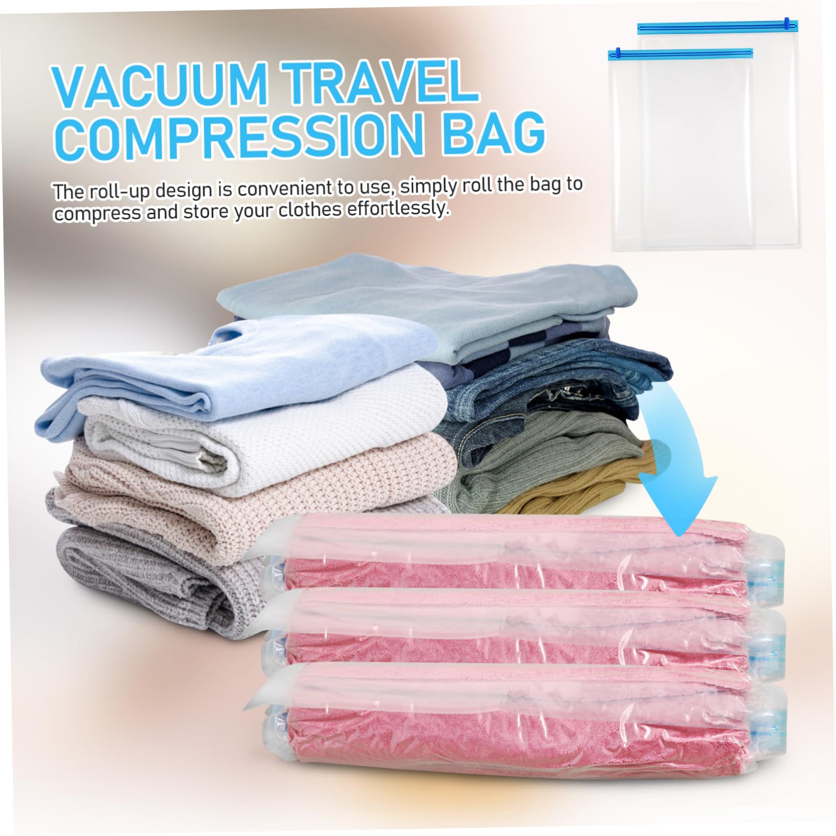 12 pezzi Borse da Viaggio Compressione Sottovuoto per Risparmiare e Abbigliamento Viaggio Facili da Arrotolare e Riutilizzabili