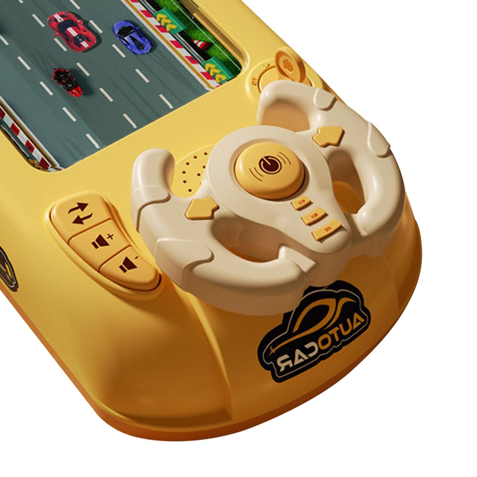 Volante Giocattolo, Giocattolo di Guida per Bambini, Volante Musicale, Simulazioni di Avventure di Guida, Giocattolo Educativo con Pulsanti Pe, giallo, Taglia unica