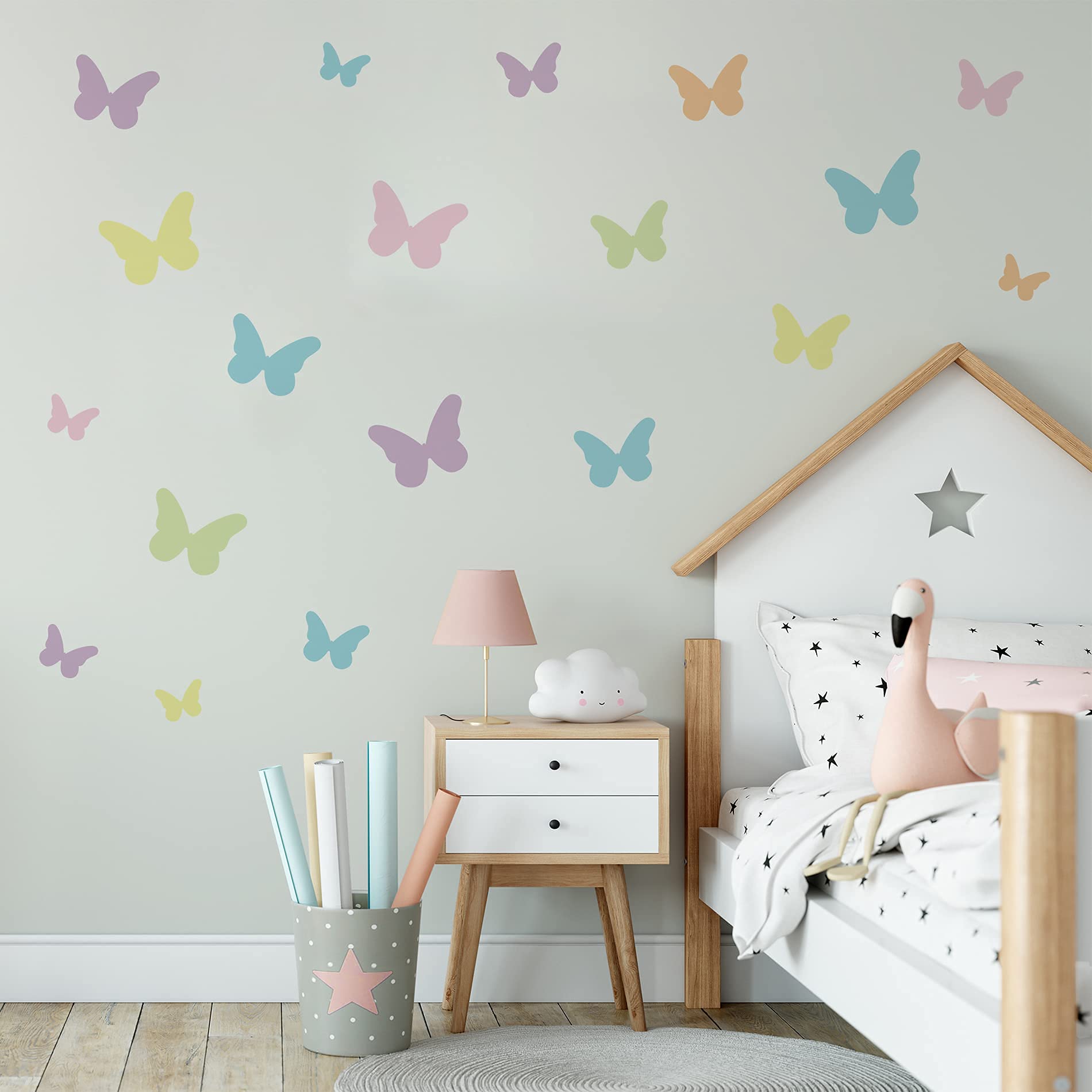 Photo 1 of 2 PACKS OF Butterflies Wall Decals 25pcs in Watercolors - Rooms and Stickers