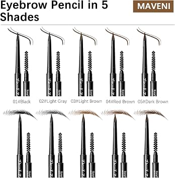 MAVENI Micro Eyebrow Pencil for Women,0.1mm Ultra-Fine Mechanical Pencil,Draws Tiny Brow Hairs and Fills in Sparse Areas and Gaps,Makeup Brow Definer Waterproof,Lasting,0.2g (03 Light Brown)