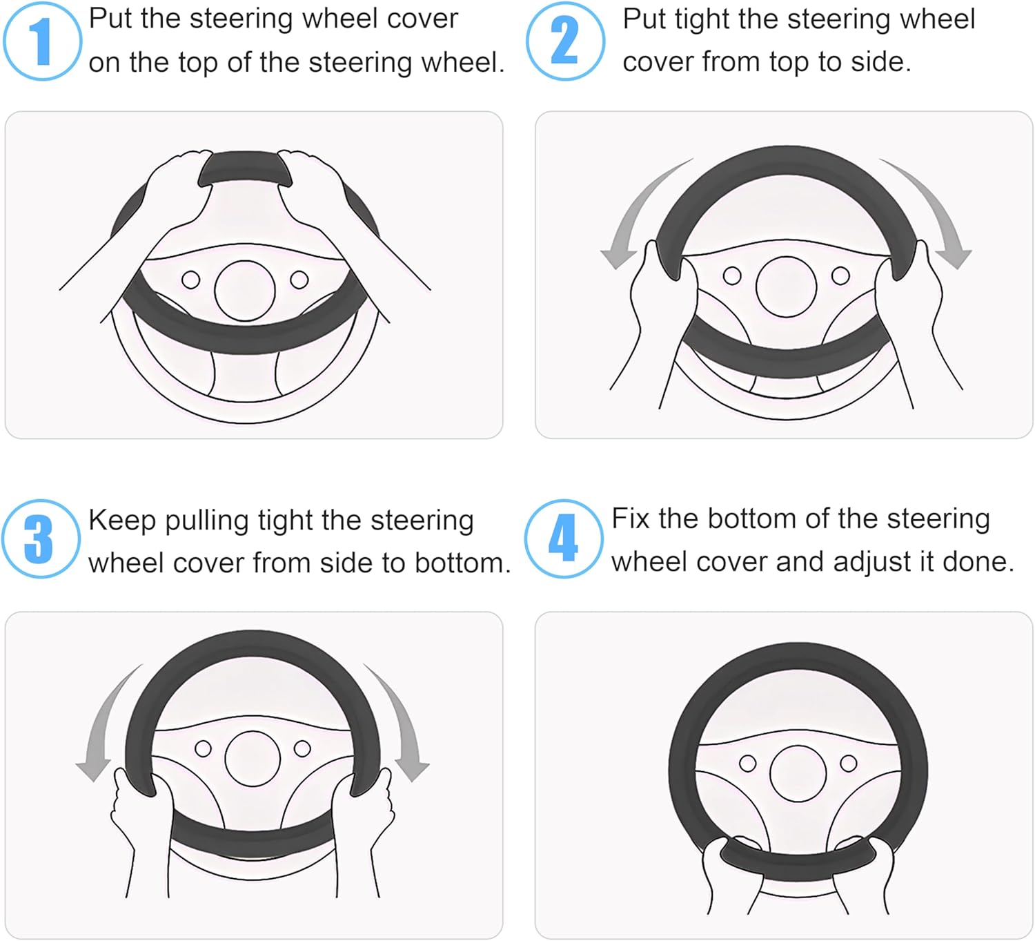 Universal Car Steering Wheel Cover for Summer, Non-Slip Breathable Cooling Steering Wheel Cover Protector with Brown Mark Upgraded Silicone Inner Ring for Summer D Shape & Round Shape, Khaki