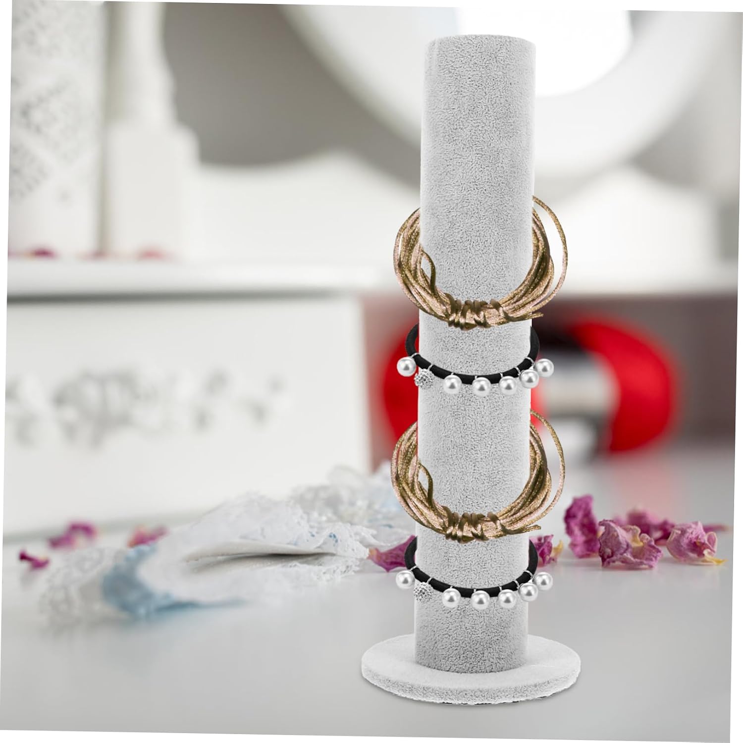 SOLUSTRE 2pcs Hair Rope Storage Stand Organizer Tie Holder for Scrunchies Headbands and Accessories Desktop Display Keeps Your Space Tidy