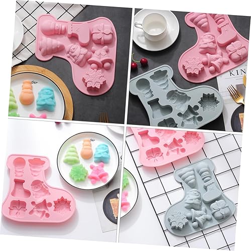 Miniatura 4 de NOLITOY Molde de Navidad de silicona para hornear árbol de Navidad, molde de silicona para manualidades, pasta de goma de mascar, decoración de