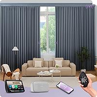 Vista 15 de Graywind Cortinas inteligentes cableadas compatibles con Alexa Google, control remoto motorizado para puerta corrediza de un solo sentido