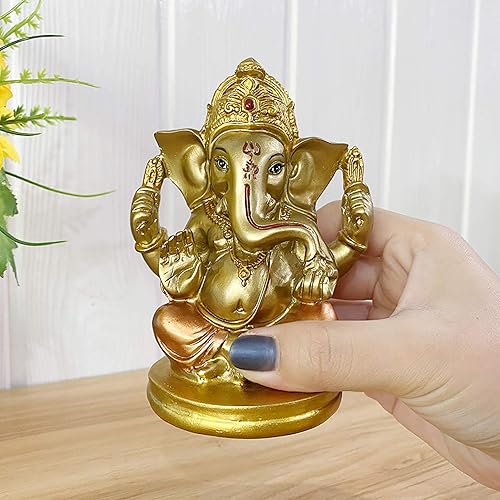 Miniatura 6 de BangBangDa Estatua de Lord Ganesha hindú Elefante indio Dios Murti Decoración Pintura a mano Figuras ídolo Boda Regreso Regalos para el Hogar