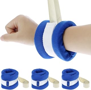 QWORK 4Pcs Medical Restraints, Bed Restraints for Elderly Dementia Patients, Quick-Release Limb Holders for Hand and Foot Control