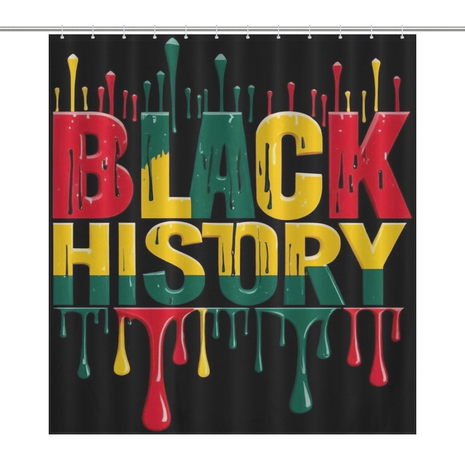Oudrspo Black History Month Shower Curtain Modern Bath Curtain Bathroom Decor Set with 12 Hooks 60 X 72 Inch