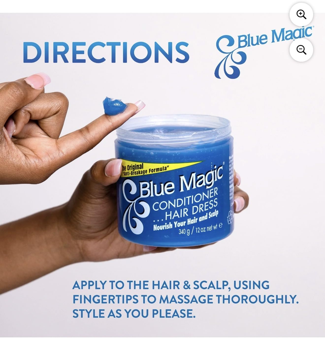 Blue Magic Original Hair Conditioning Dressing, Moisturizing Formula, 12 oz (2-Pack)