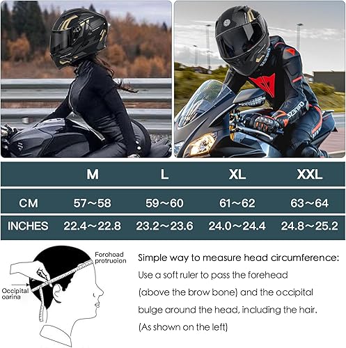 Miniatura 6 de Cascos modulares de motocicleta Bluetooth, aprobado por DOT, casco de motocicleta de doble visera, con altavoces duales y micrófono, para adultos,