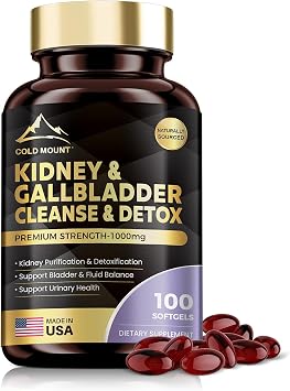 Kidney Cleanse Detox & Repair Supplement - 5-in-1 High Potency Herbal Liposomal with Tart Cherry, Nettle Leaf, Cranberry & Dandelion - Supports Urinary Health, Bladder & Fluid Balance, 100 Softgels