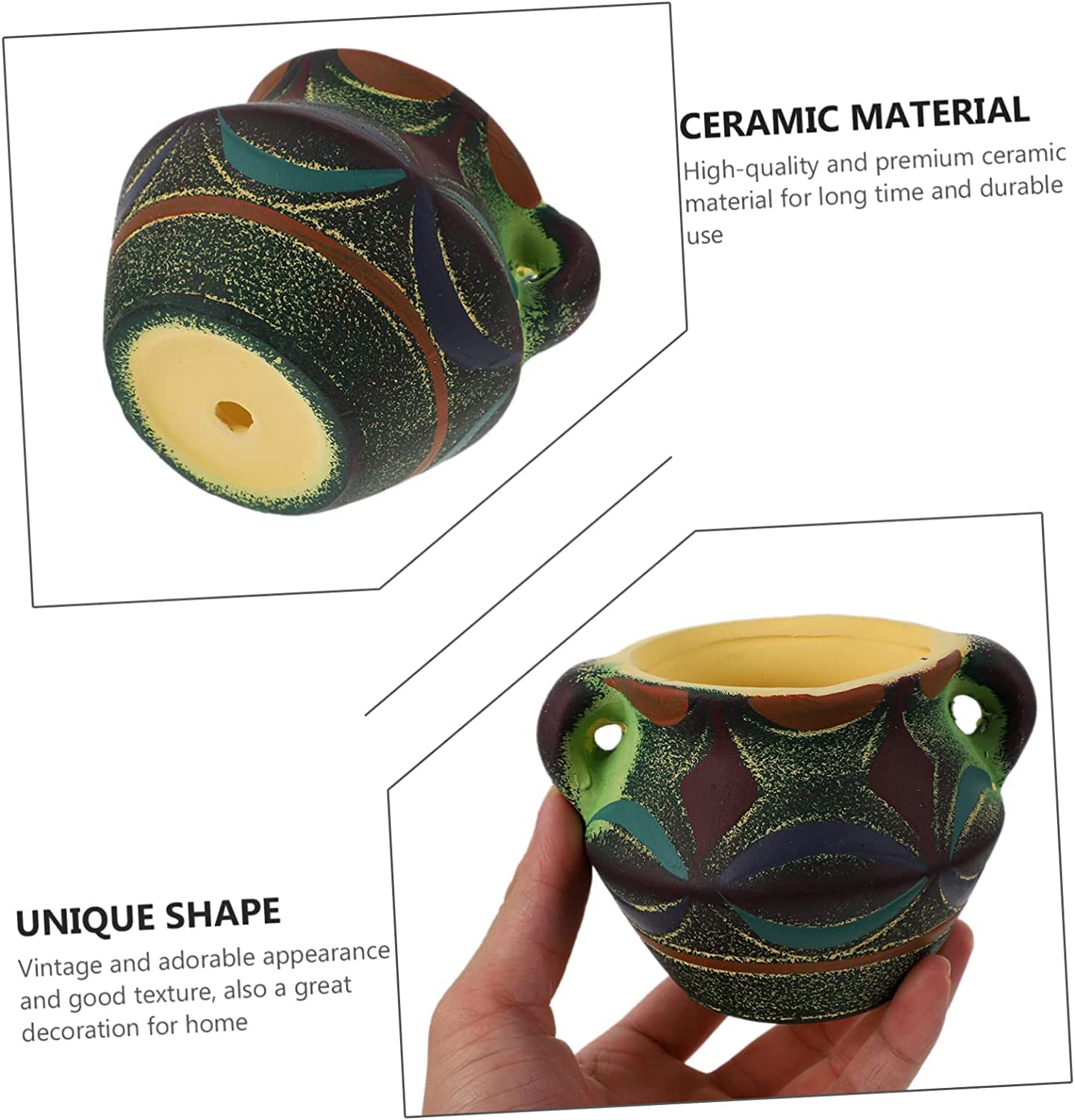 Fioriera da giardino Vaso for piante, vasi da fiori, 1 pz Vasi mediterranei in ceramica for fiori Mini piccoli vasi for piante grasse da interno Vasi for piante grasse in ceramica Piccoli vasi in cera
