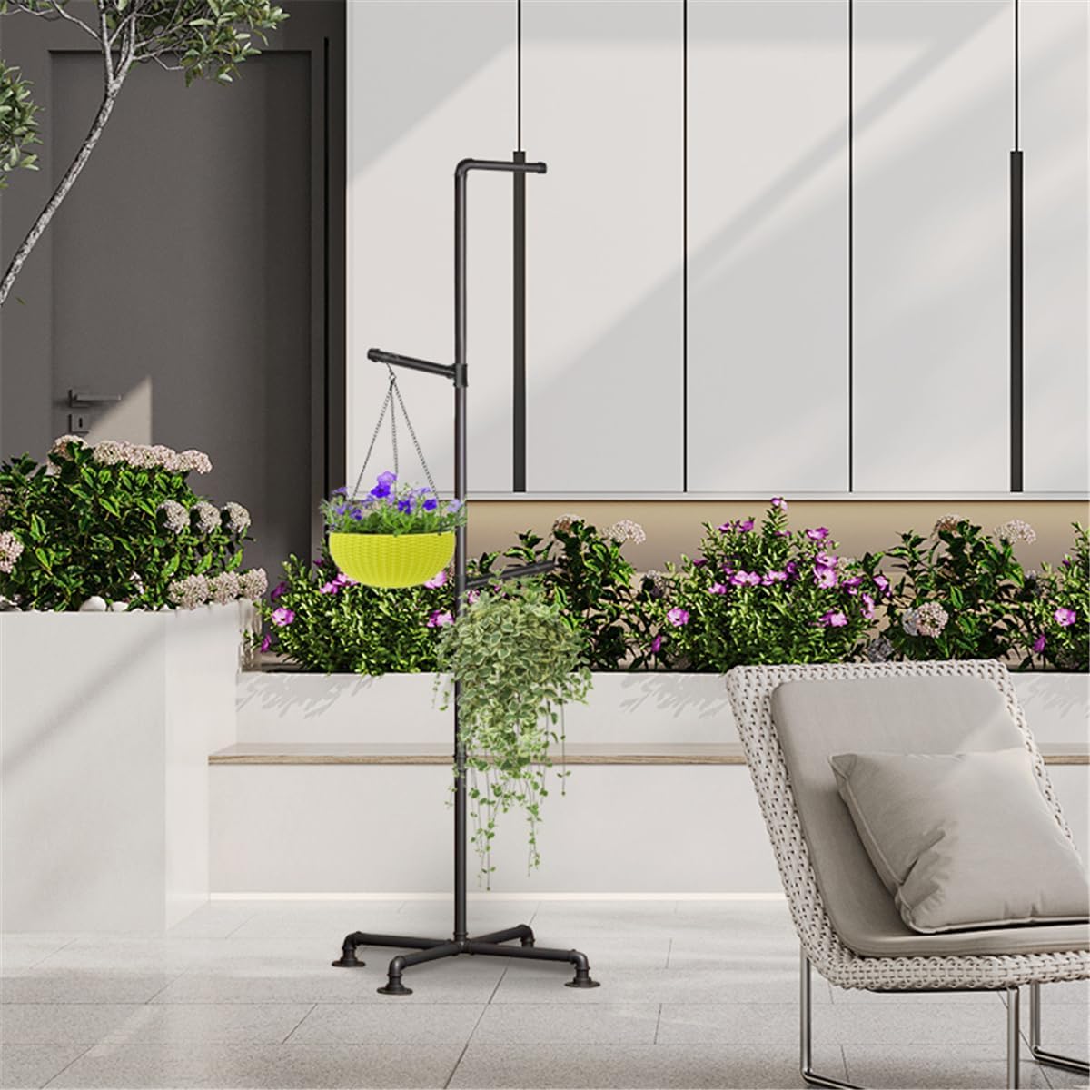 Plant Hanger Indoor,Corner Hanging Plant Stand,Heavy Duty Metal Hanging Plant Holder for Indoor Plants,Living Room,Balcony,Bedroom,Garden