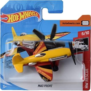 Hot Wheels Mad Propz - Tarjeta 6/10, color amarillo y rojo