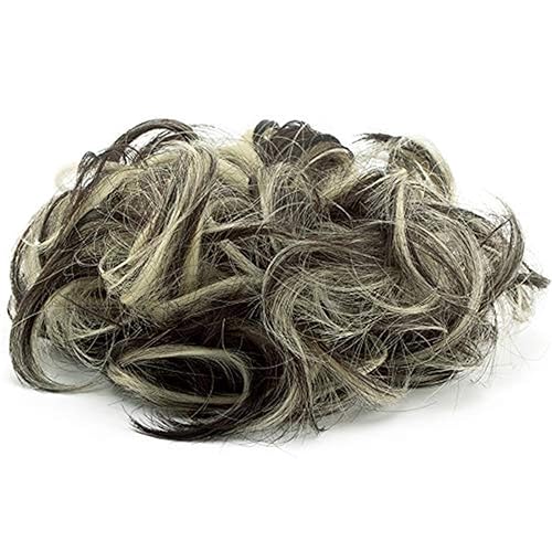 Vista 30 de Extensiones de cabello desordenado, coleta, peinado recogido, Moño, marrón, (dark brown mix ash blonde) marrón, (dark brown mix ash blonde),Mezcla