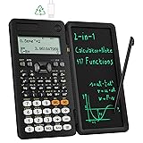 Scientific Calculators for Students 991ES Office Calculators Desktop, ROATEE 4-Line Display Calculator with Erasable LCD Writing Tablet, Solar Battery Power with Notepad Calculator School Supplies