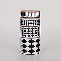 Vista 8 de 4 rollos en total de 20 yardas de cinta de satén blanco y negro impresa con diamantes para manualidades, envoltura de regalos, decoración de fiesta