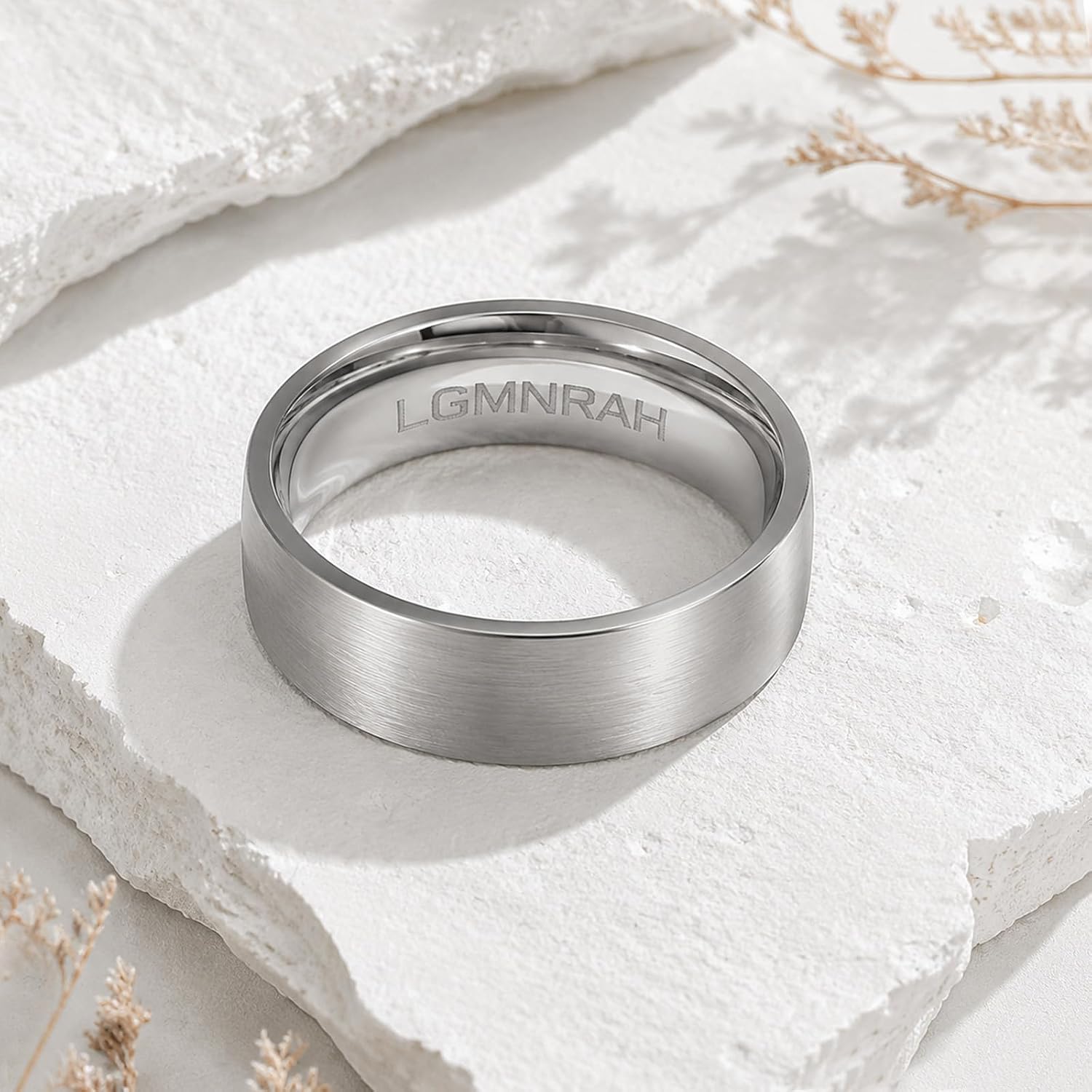 Men's Wedding Bands, 4mm 6mm 8mm Brushed Matte Finish Rings in Silver Gold Black, Comfort Fit Wedding Rings for Men and Women, Sizes 6–13