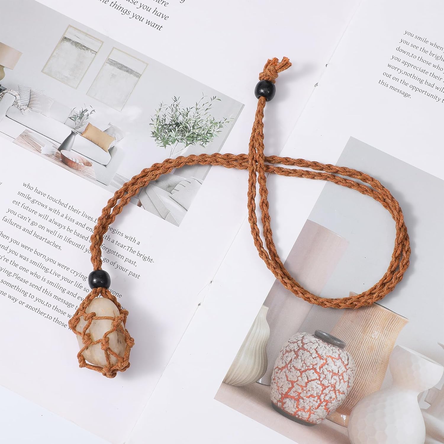 6PCS Adjustable Crystal Holder Necklace Cage and Bracelet Cord Holders, Empty Stone Necklaces Cord Hand-Woven Replacement Pendant Net Cages for Quartz Gemstone, DIY Jewelry Making(3 Colors) - Image 6