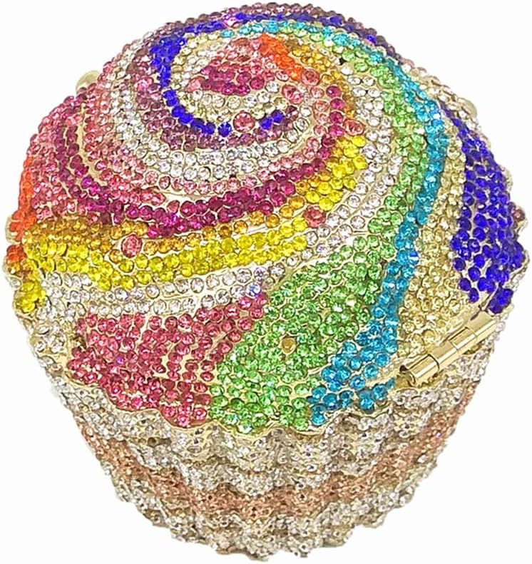 DJBM Cute Cupcake Rhinestone Clutch Diamond Crystal Purse Evening Bags for Women Party Wedding Cocktail Prom - Image 2