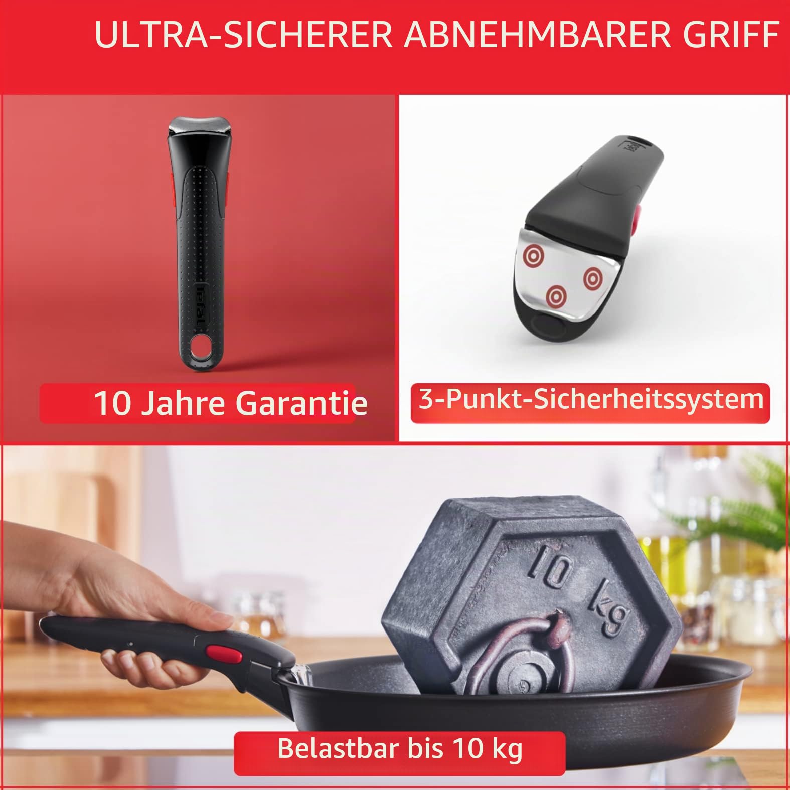 Tefal Ingenio Emotion Kochgeschirr, 13-teilig, Edelstahl, stapelbar, Antihaftbeschichtung, Induktion, L897DS04