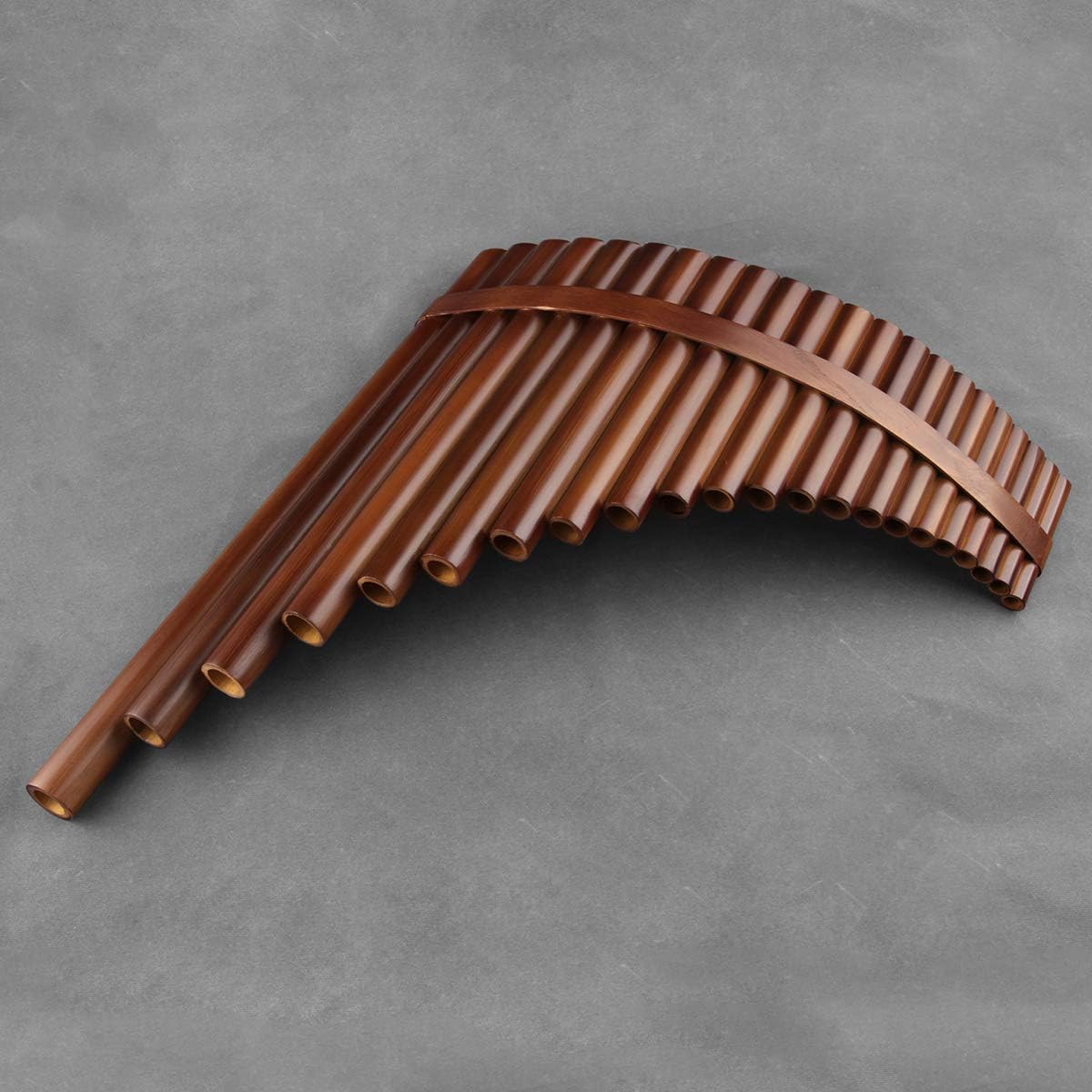 22/25 Pipes C Key Professional Pan Flute Chinese Traditional Musical Instrument Pan Pipes Easy to Learn with Exquisite Brown Pan Pipes Flute and Black Leather Bag (22-Right Hand) : Musical Instruments