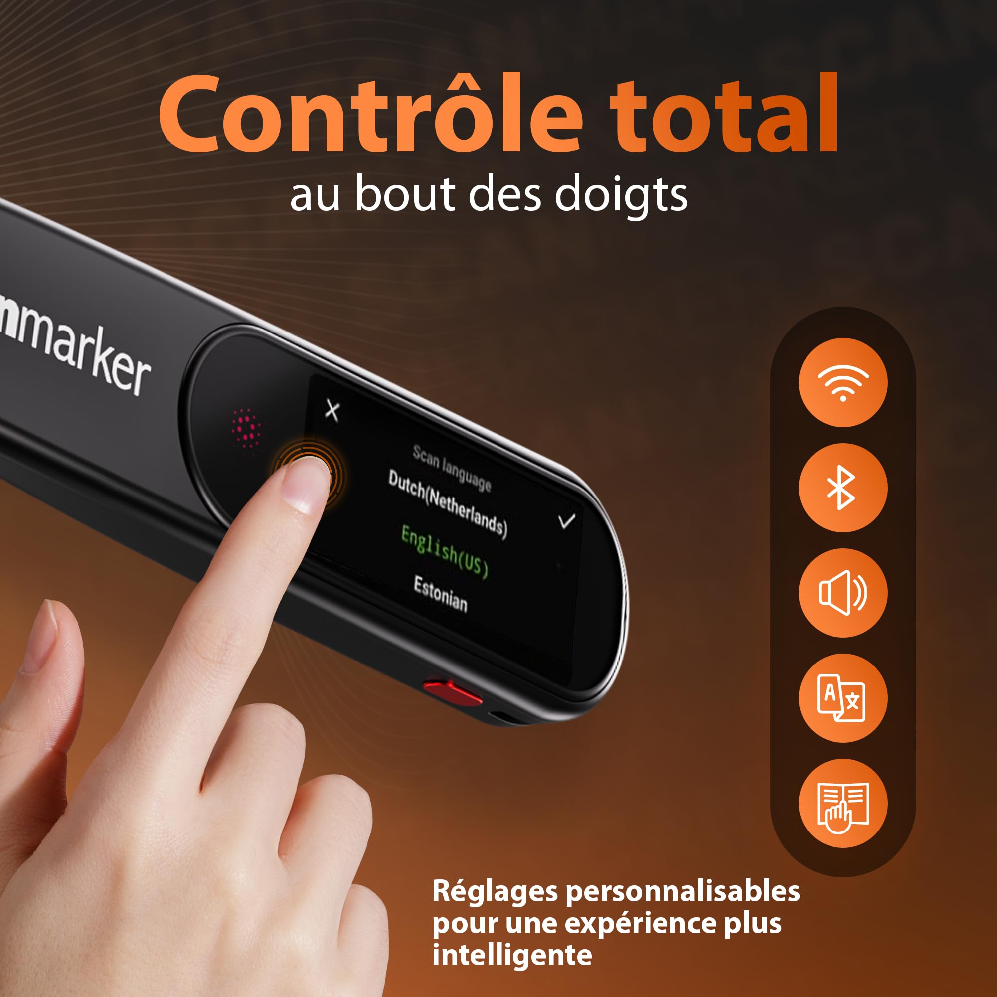 Scanmarker Pal Écran Interactif Stylo Traducteur Langue Instantanée Lecture Dyslexiques Scanner sans Fil Traduction 100+ Langues