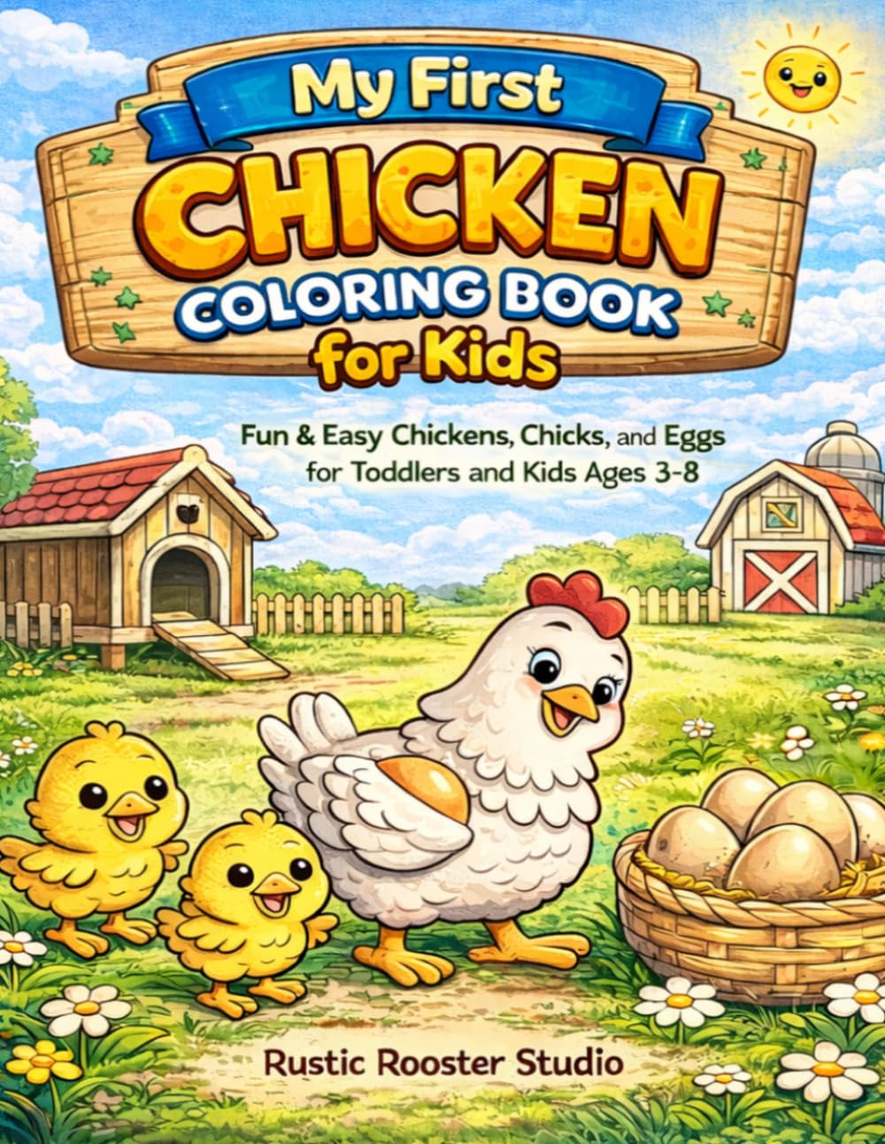 My First Chicken Coloring Book for Kids: Fun & Easy Chickens, Chicks, and Eggs for Toddlers and Kids Ages 3-8