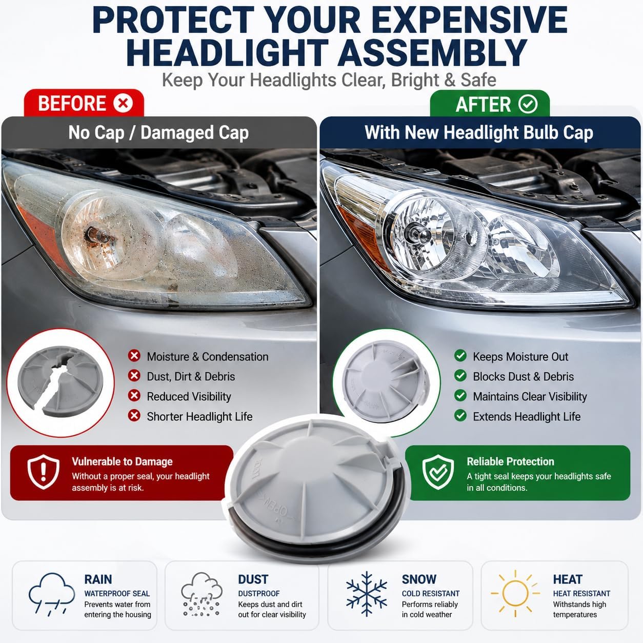 Headlight Bulb Cover 84953-AJ000 Fit for Subaru Outback/ Legacy 2010-2014