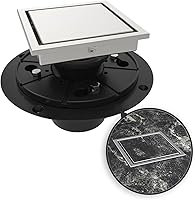 Vista 10 de WEBANG - Drenaje de ducha cuadrado de 6 pulgadas cepillado con brida reversible de 2 en 1, cubierta extraíble con inserto de azulejos, rejilla