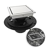 WEBANG 4 Inch Square Shower Drain Brushed Floor Drain with Flange Reversible 2-in-1 Cover Tile Insert Grate Removable SUS304 Stainless Steel CUPC Certified Brushed