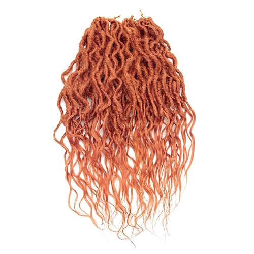 Miniatura 282 de 8 paquetes de rastas de cabello sintético de ganchillo de 18 pulgadas, rastas sintéticas bohemias con extremos rizados, cabello de ganchillo suave