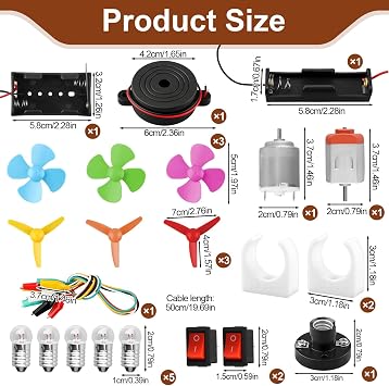 26Pcs Electric Circuit Learning Kit Science Experiment DIY STEM DC Motor