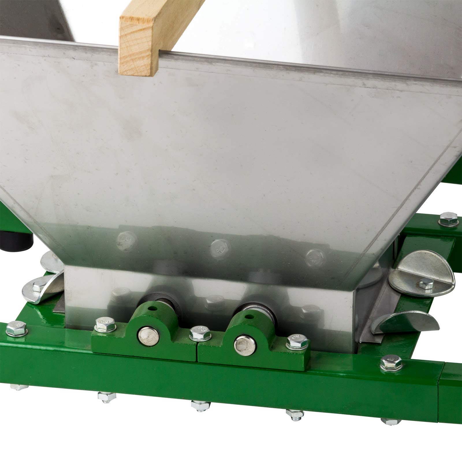 DeTec Obstmühle Bergamo mit 7 Liter Trichter / Beerenmühle / Traubenmühle / Frucht-Mühle / Maischemühle, mit Handkurbel, leicht zu reinigen, Edelstahl