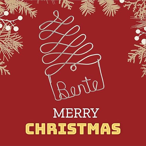 Miniatura 9 de Adornos de Navidad personalizados, árbol plateado, dorado o rojo con cualquier nombre, etiqueta de nombre de regalo, adorno de nombre personalizado,