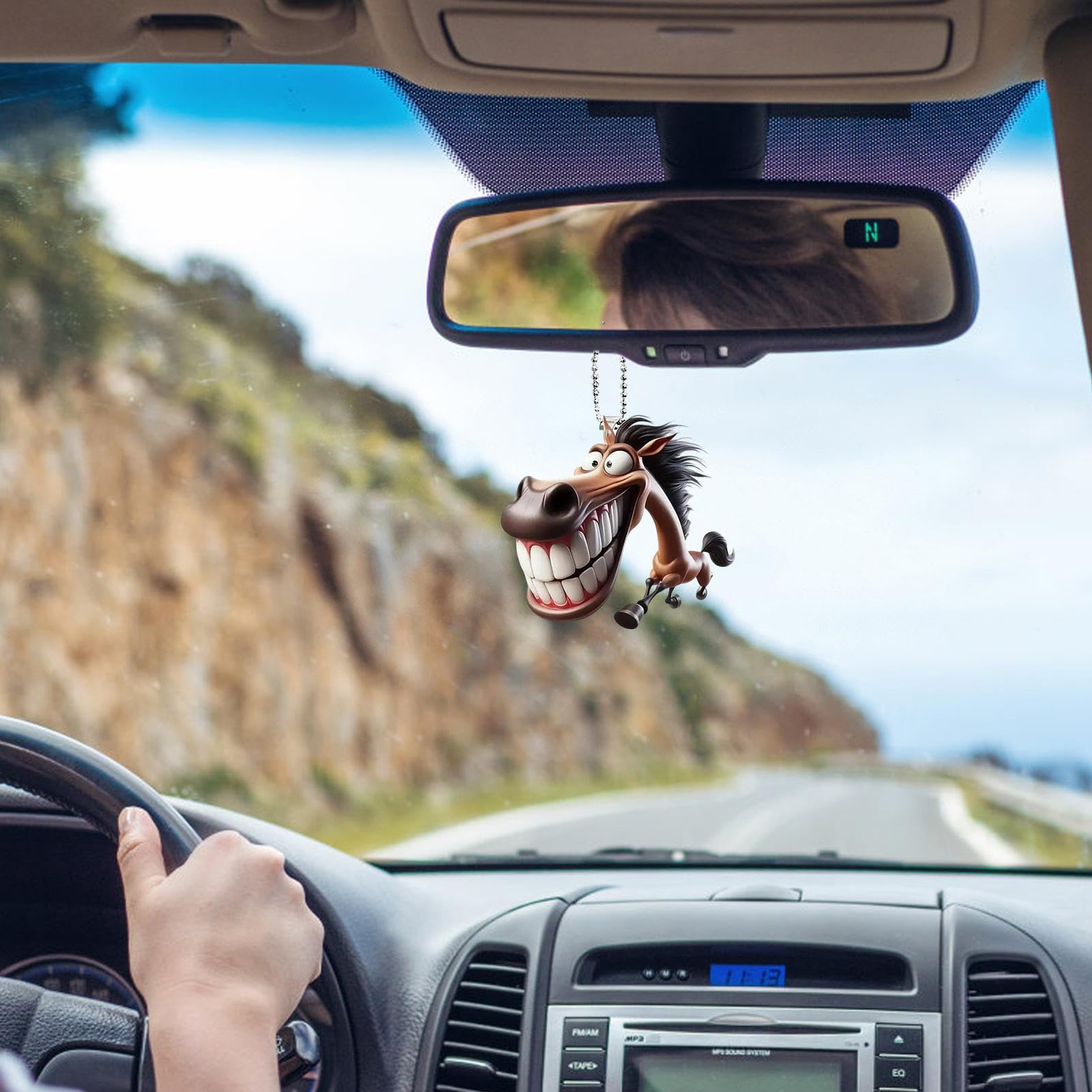 Rtyweth Accessoires De Rétroviseur, Ornement De Voiture Mignon En Acrylique 2D Drôle Gros Accessoire Décoration Pour Hommes (ornements Pour Femmes