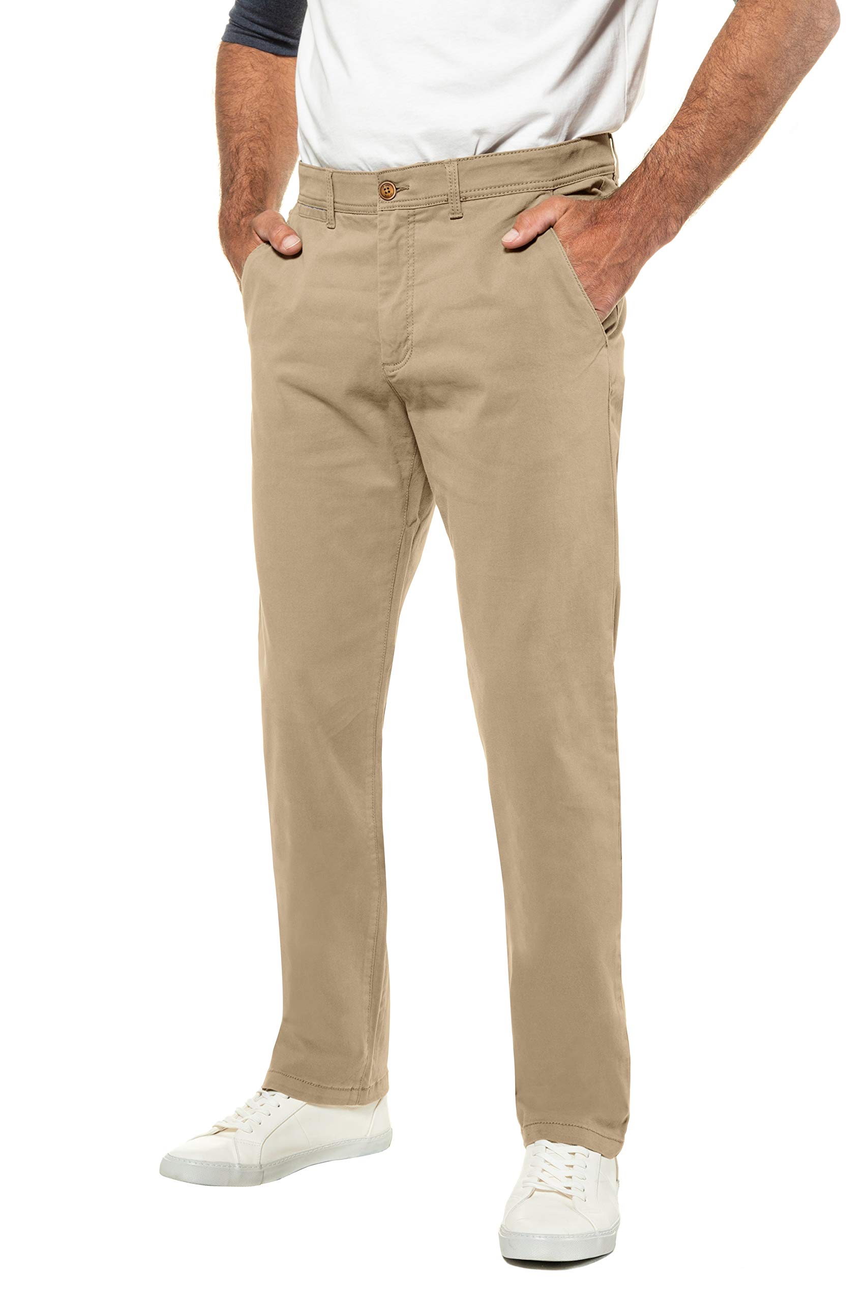 JP 1880 Men's Big & Tall Stretch Chino Pants Sand 62 721190 22-62