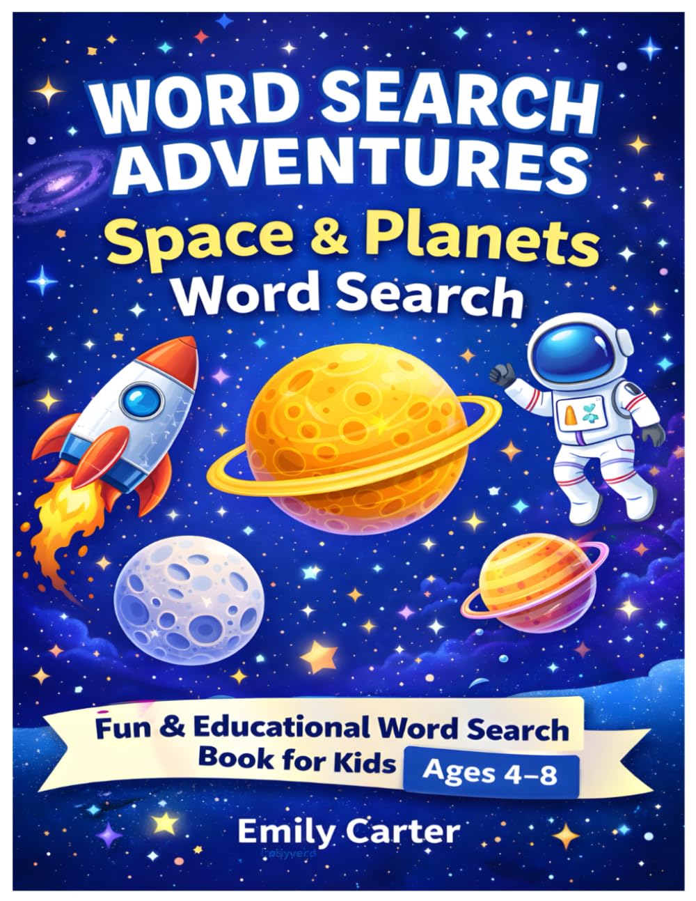 Word Search Adventures: Space & Planets Word Search: Fun & Educational Word Search Book for Kids Ages 4–8