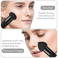 Vista 7 de Sibba Esponja de maquillaje, 3 piezas, base cosmética, corrector de maquillaje, mezcla, cosmético, mini aplicador de cepillo en ángulo, mango