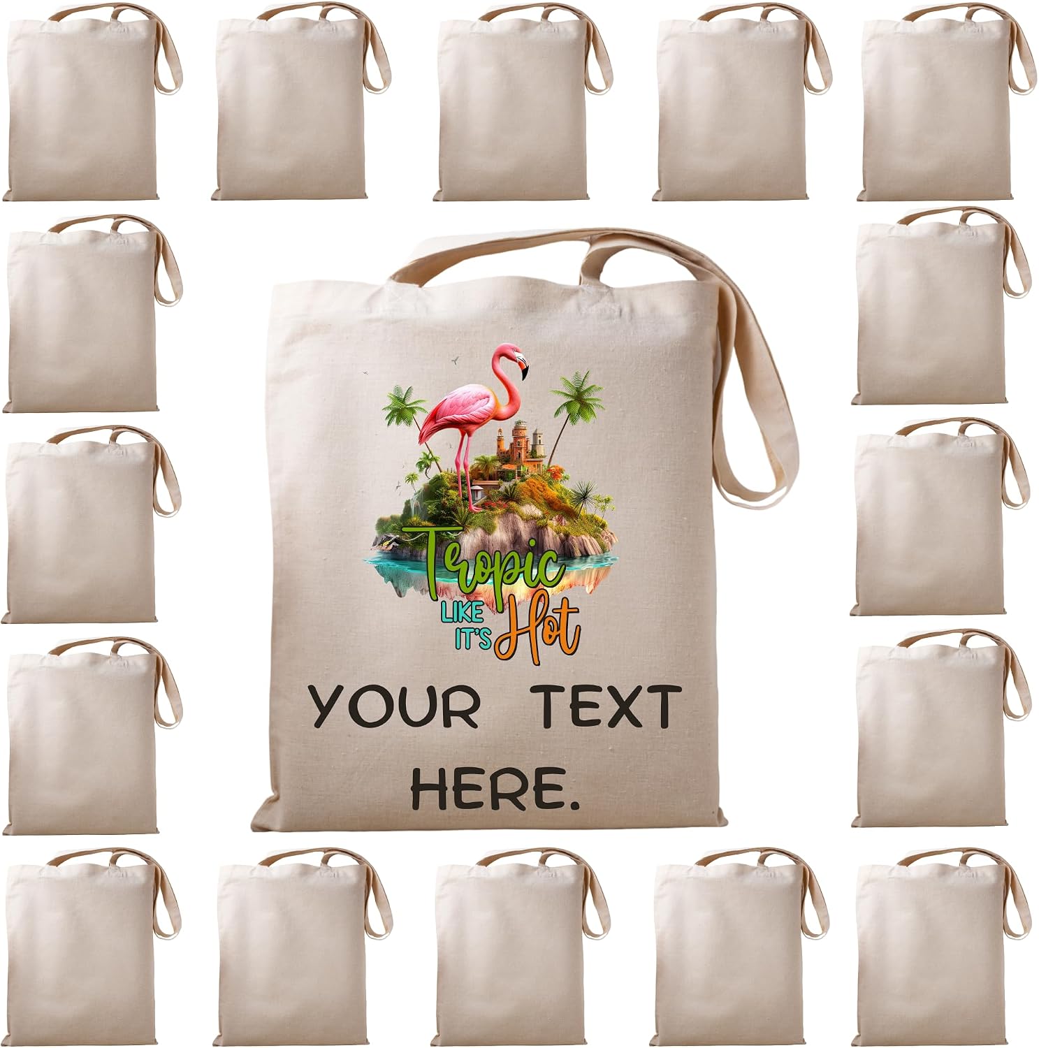 Generic Beach Style Personalized Name Canvas Tote Bag, Beach Tote Bag, Travel Bag, Camping Bag, Grocery Bag, Tote Bag Aesthetic, Shoulder Bag, and Gift Bag - 13X16 inches, Natural
