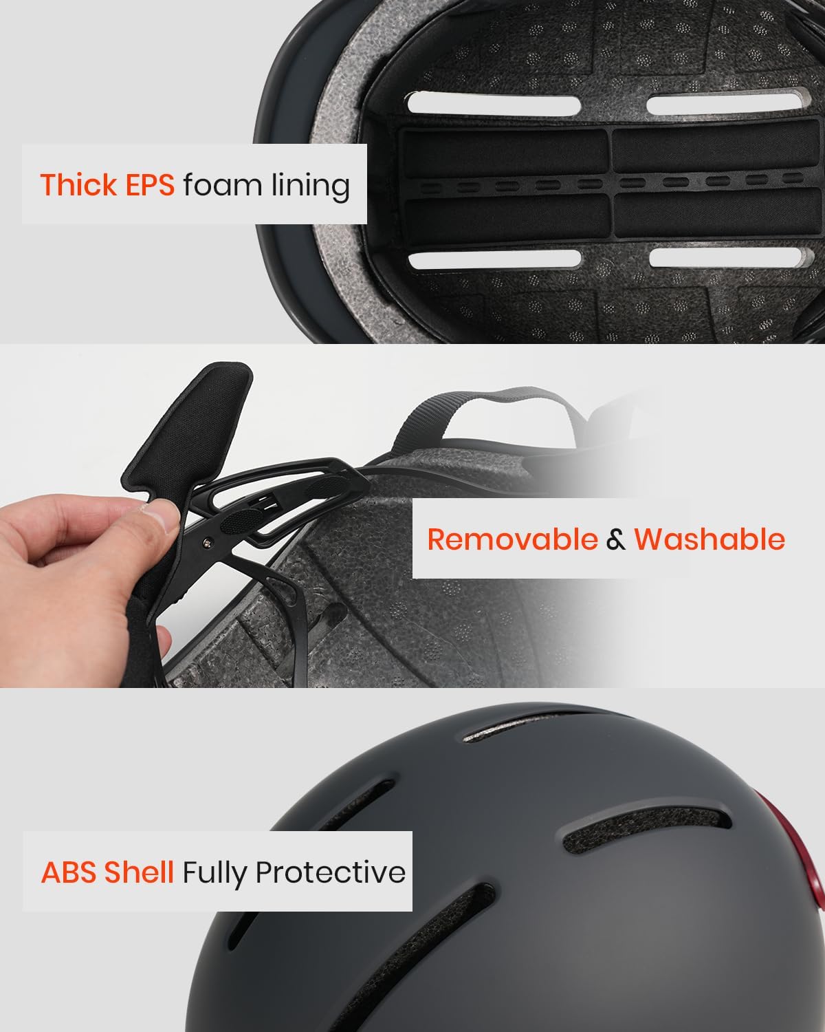 Bike Helmet for Adults with Rechargeable Rear Light, Adjustable Cycling Helmet for Men Women Youth - Safety Certified for Bicycle, Skateboard, Road Bike & Commuting - Image 8