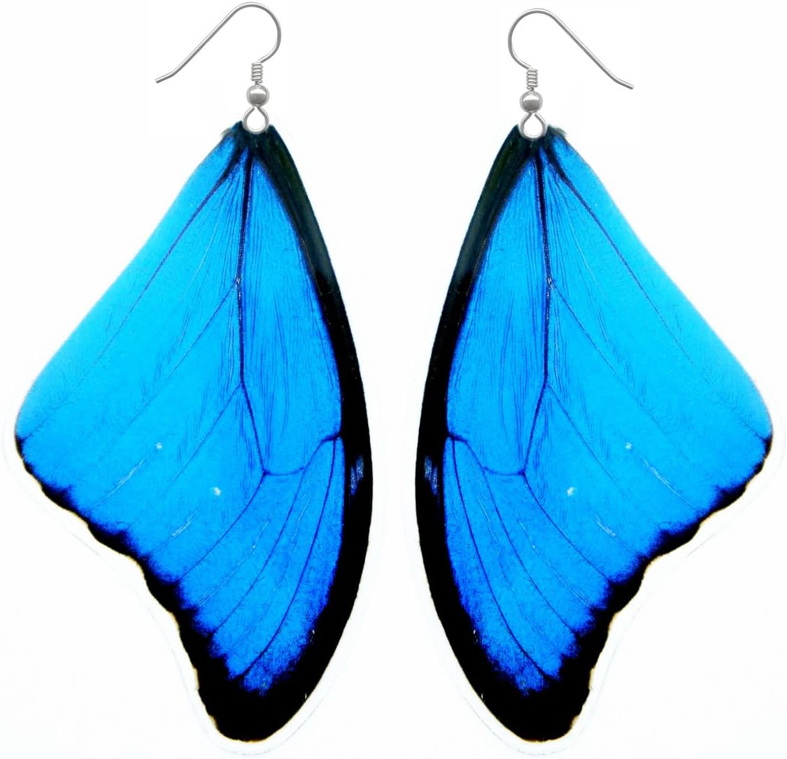 Real Butterfly Wing Earrings - Blue Morpho Butterfly Wing Jewelry
