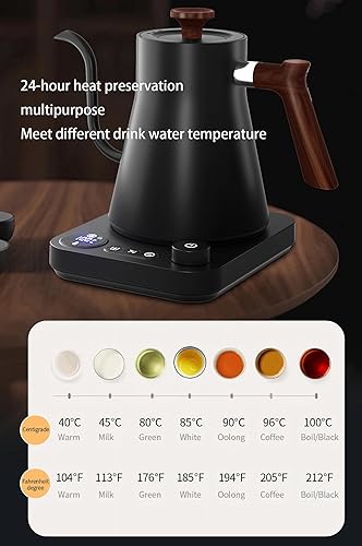 Miniatura 3 de Hervidores eléctricos, hervidor eléctrico de cuello de cisne, control de temperatura de 1 , interior de acero inoxidable, calentamiento rápido,