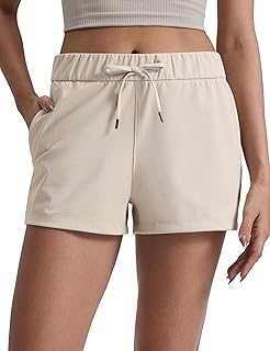 Walk The City Casual Shorts for Women 2.5" - Mid Waisted Stretch for Work Athketic Travel Hiking Golf with Pockets