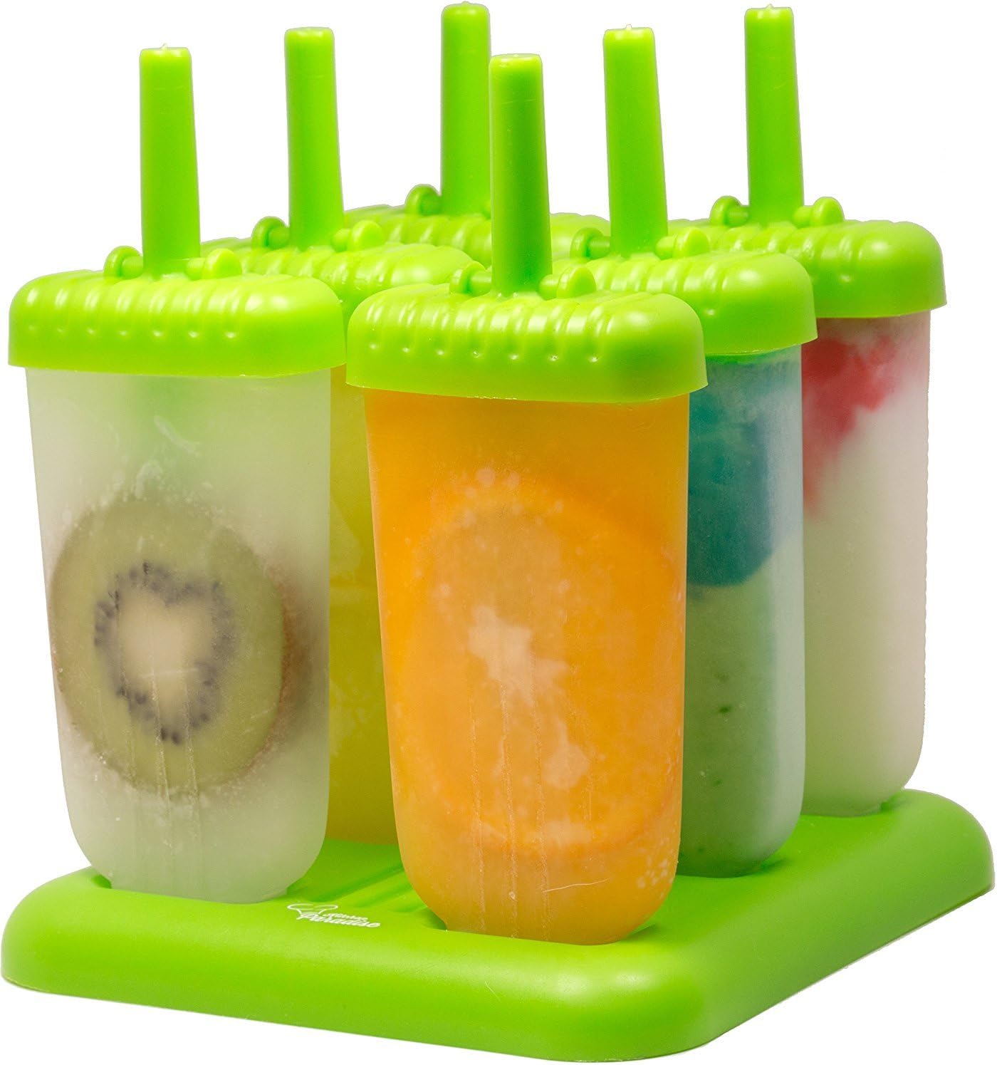 MEKBOK Popsicle Molds Set – 100% BPA Free – Set of 6 Reuseable Ice Pop Makers, Good Quality with Sturdy Base