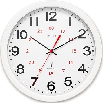 Acctim Wall Clock Radio Controlled 30cm White 74172, 30cm x 30 cm