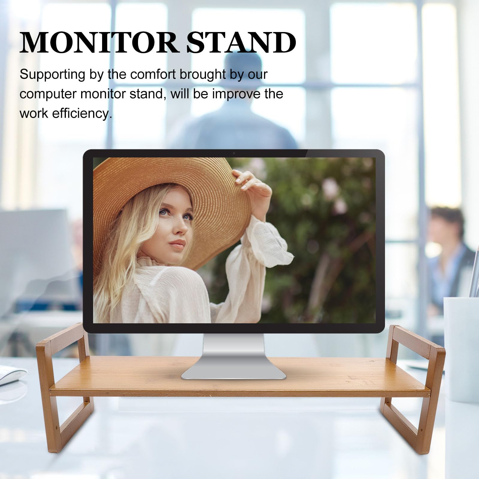 VALICLUD Supporto per Laptop Regolabile in Legno Resistente All'abrasione All'altezza Ergonomica Porta Monitor da Scrivania per Alzare Il Monitor per Ufficio e Casa