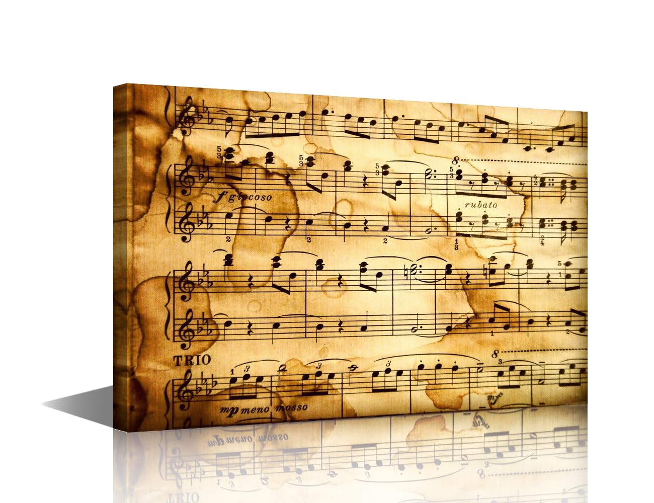Canvas Wall Art Music Notes Backgrounds HD Printed on Painting 1 Piece Abstract Pictures for Living Room Modern Artwork Home Decor for Living Room-Wooden Frame Stretched Ready to Hang 18x12 in